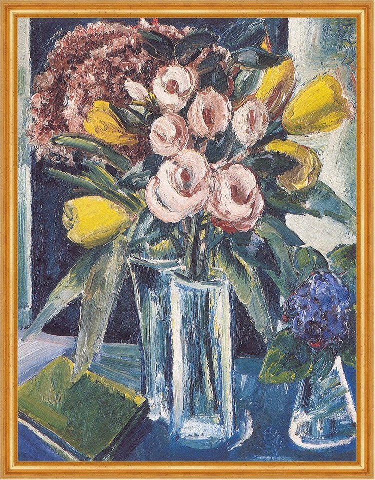 BillerAntik Kunstdruck Paul Kleinschmidt Stilleben mit Blumen Still life flowers Museumsgroes, (1 St) von BillerAntik