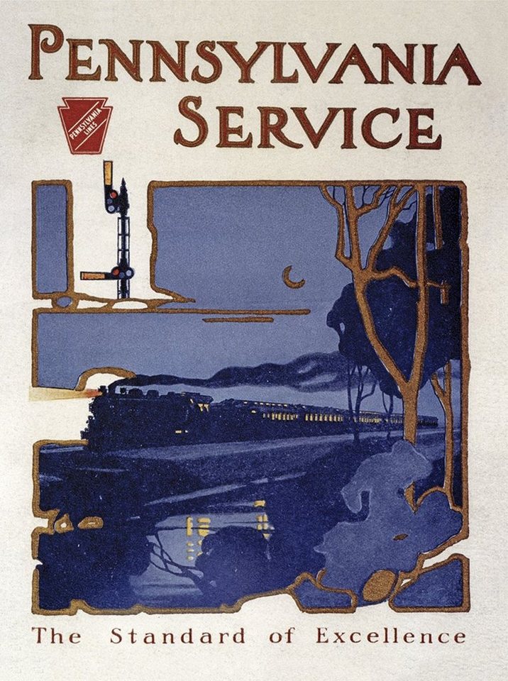 Kunstdruck Pennsylvania Service Amerika Zugverbindung Lokomotive Weiche Plakate A, (1 St) von OTTO