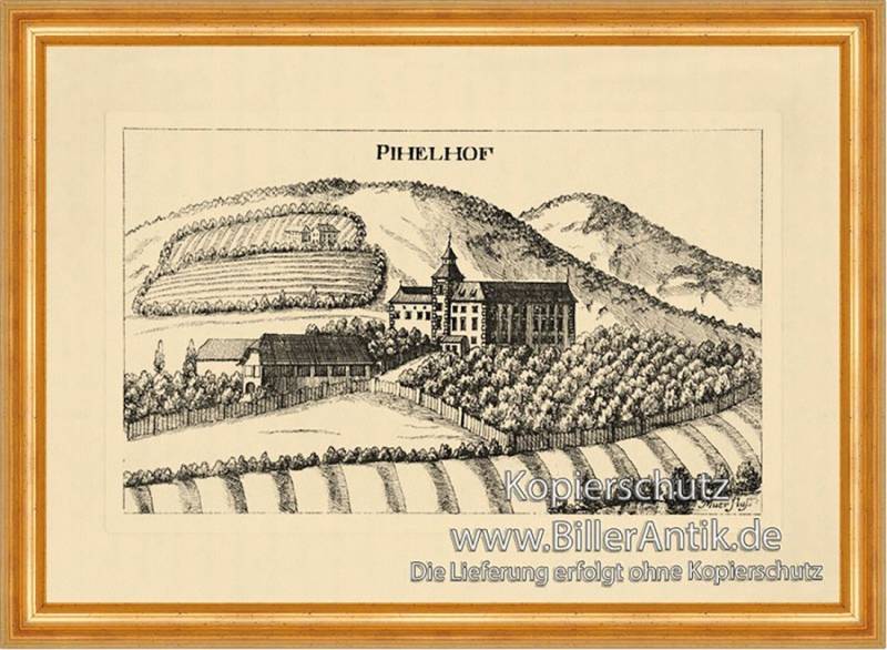 BillerAntik Kunstdruck Pichelhofen bei Judenburg Vischer Österreich Burgen und Schlösser 807, (1 St) von BillerAntik