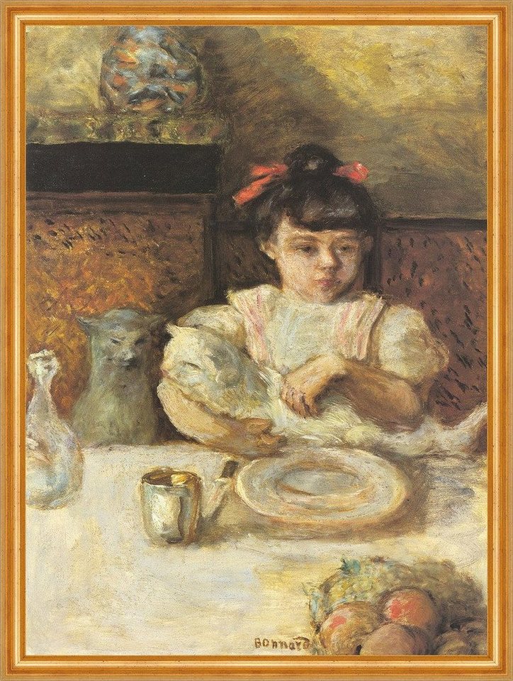 Kunstdruck Pierre Bonnard Kind und Katzen Entfant et chats Mädchen Tisch Museumsg, (1 St) von OTTO