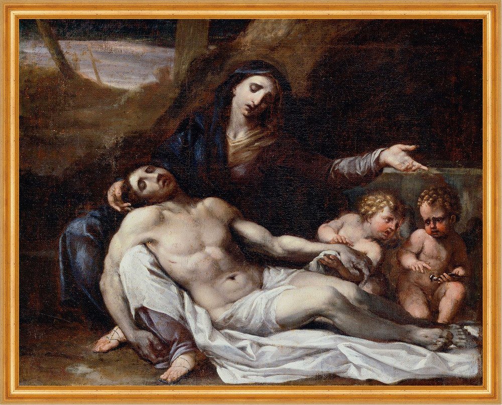 Kunstdruck Pieta Agostino Carracci Maria Jesus Religion Christus Tod Kreuz Engel, (1 St) von OTTO