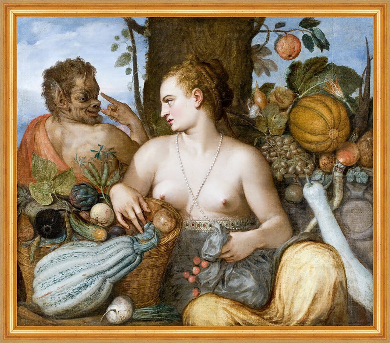 Kunstdruck Pomona Frans Floris Göttin Mythologie Frucht Baum Nackt Kürbisse B A1, (1 St) von OTTO