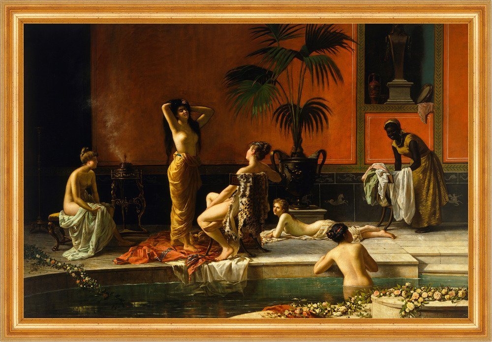 BillerAntik Kunstdruck Pompeian bath Niccolo Cecconi Nackte Frauen Bad Dienerin B A3 02909 Ge, (1 St) von BillerAntik