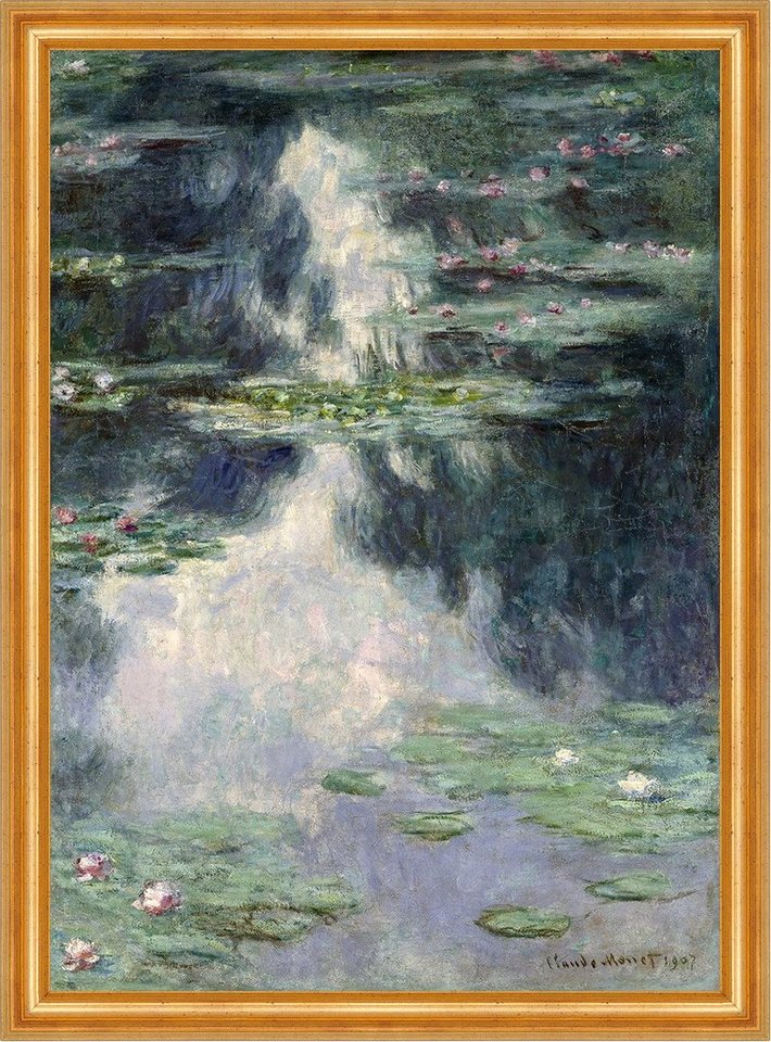 BillerAntik Kunstdruck Pond with Water Lilies Claude Monet Teich Wasserlilien Blüte B A3 0125, (1 St) von BillerAntik