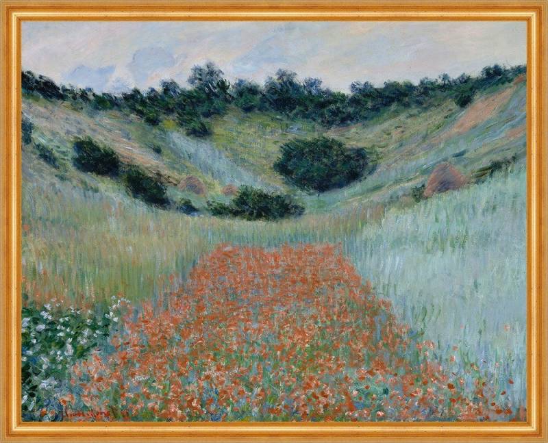 BillerAntik Kunstdruck Poppy Field in a Hollow near Giverny Claude Monet Mohn Furche Blumen B, (1 St) von BillerAntik