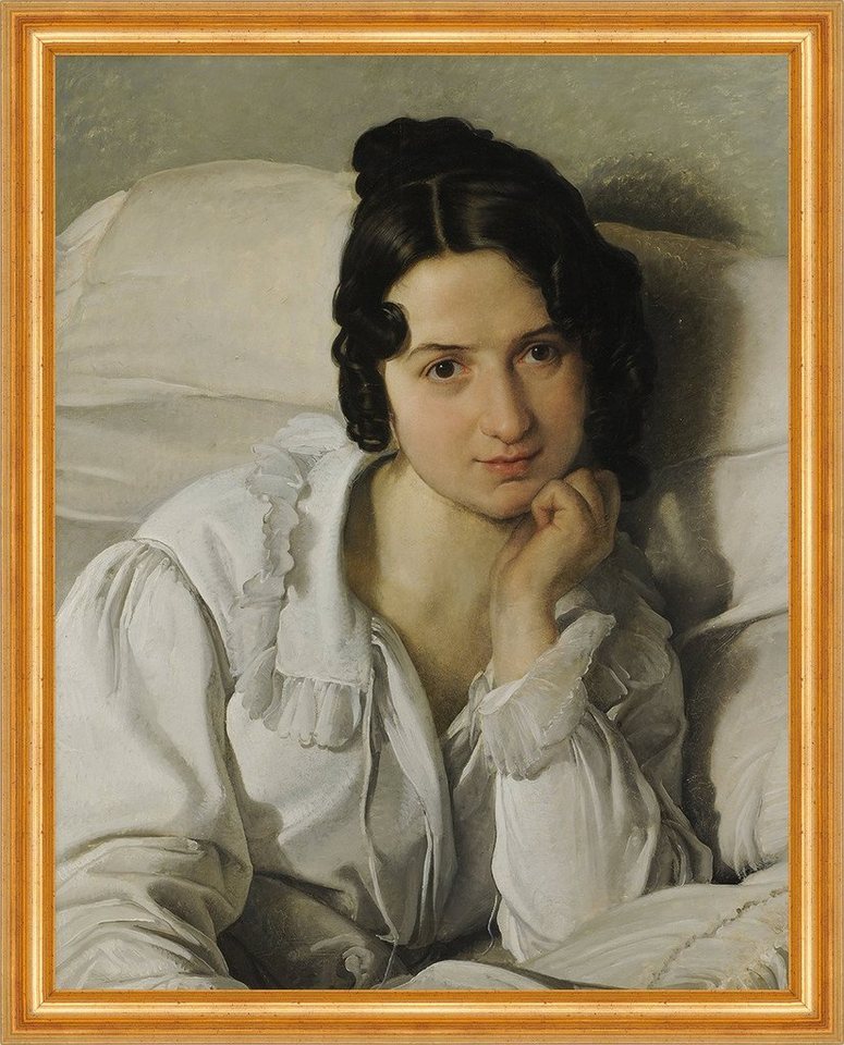 Kunstdruck Portrait of Carolina Zucchi, The Sick Woman Hayez Frau Bett B A3 01805, (1 St) von OTTO