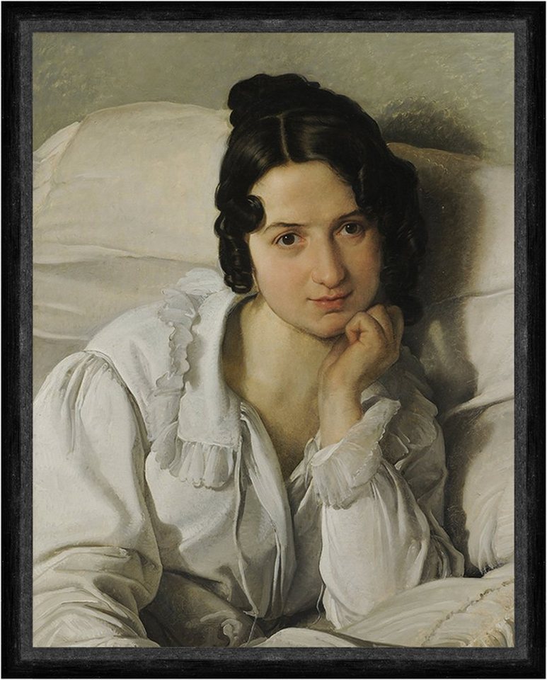 Kunstdruck Portrait of Carolina Zucchi, The Sick Woman Hayez Frau Bett Faks_B 01, (1 St) von OTTO