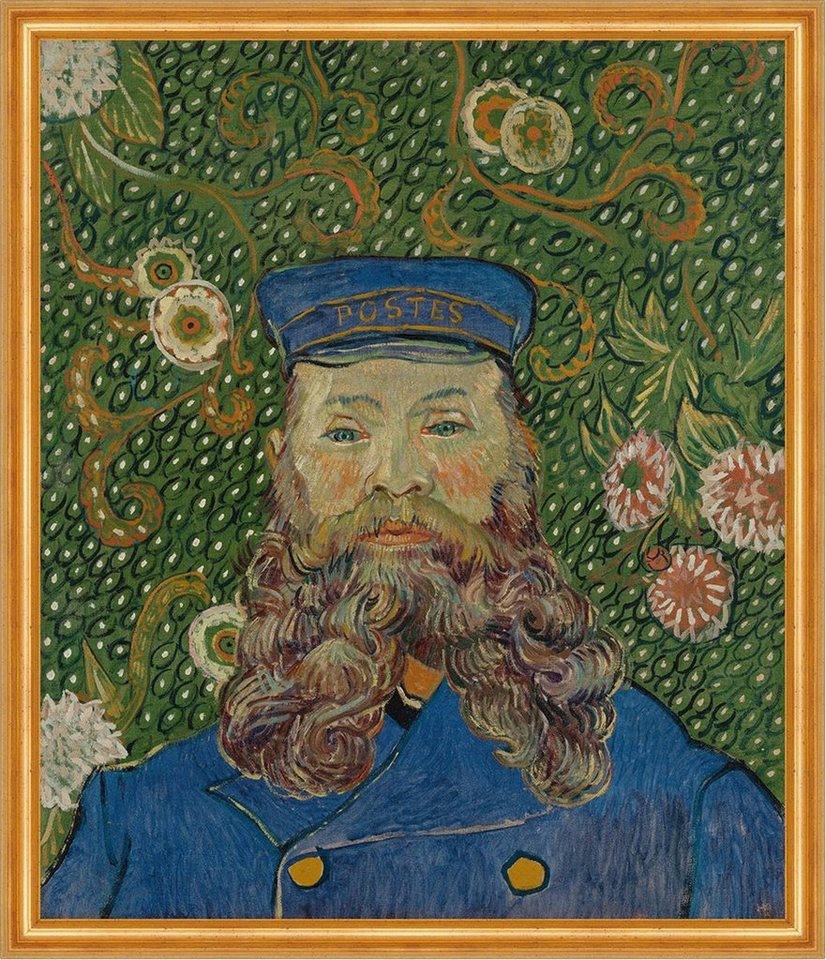 Kunstdruck Portrait of Joseph Roulin Vincent van Gogh Männer Bart Kappe Blumen B, (1 St) von OTTO