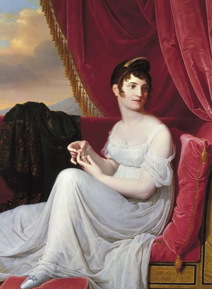 BillerAntik Kunstdruck Portrait of Madame Tallien Jean-Bernard Duvivier Adel Vorhänge Frau B, (1 St) von BillerAntik