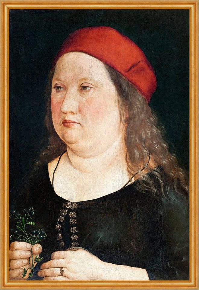 Kunstdruck Portrait of a man Albrecht Dürer Locken Rote Kappe Blond Gesicht Röte, (1 St) von OTTO