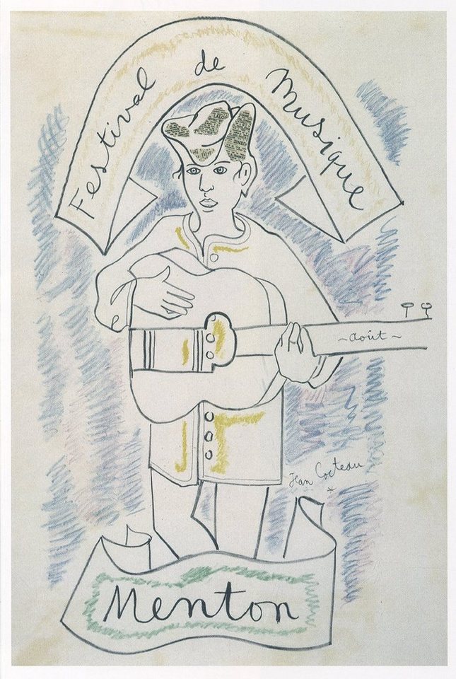 BillerAntik Kunstdruck Poster für das Musikfestival von Mentone Frankreich Kunstdruck Werbung, (1 St) von BillerAntik