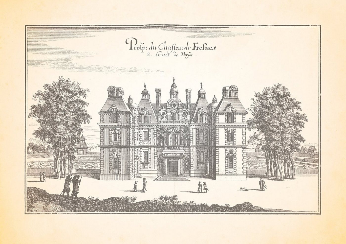 Kunstdruck Prospekt du Chasteau de Fresnes Schloss Paris Franz von Orlean Merian, (1 St) von OTTO