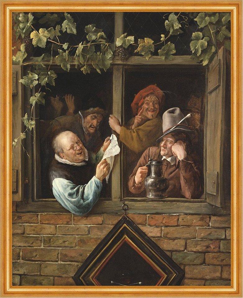BillerAntik Kunstdruck Rhetoricians at a Window Jan Steen Fenster Rhetoriker Lesen Krug B A1, (1 St) von BillerAntik