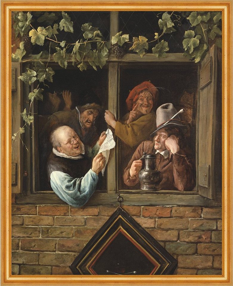 Kunstdruck Rhetoricians at a Window Jan Steen Fenster Rhetoriker Lesen Krug B A2, (1 St) von OTTO