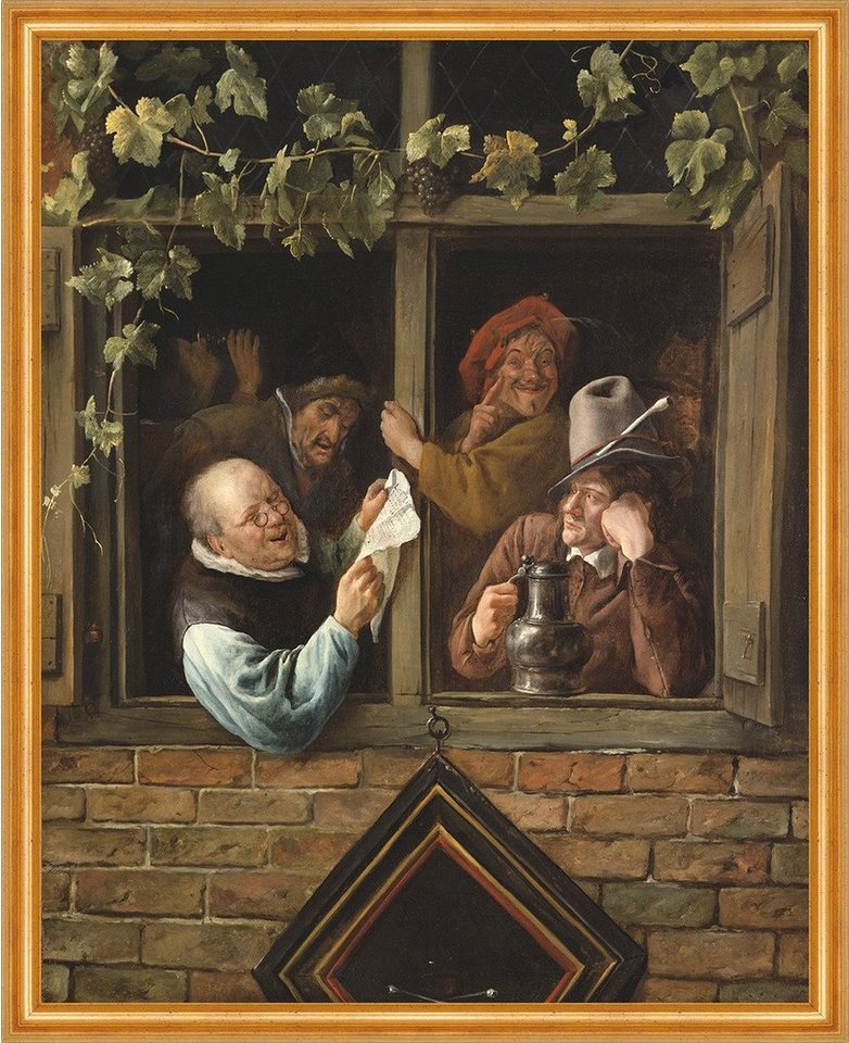 BillerAntik Kunstdruck Rhetoricians at a Window Jan Steen Fenster Rhetoriker Lesen Krug B A2, (1 St) von BillerAntik