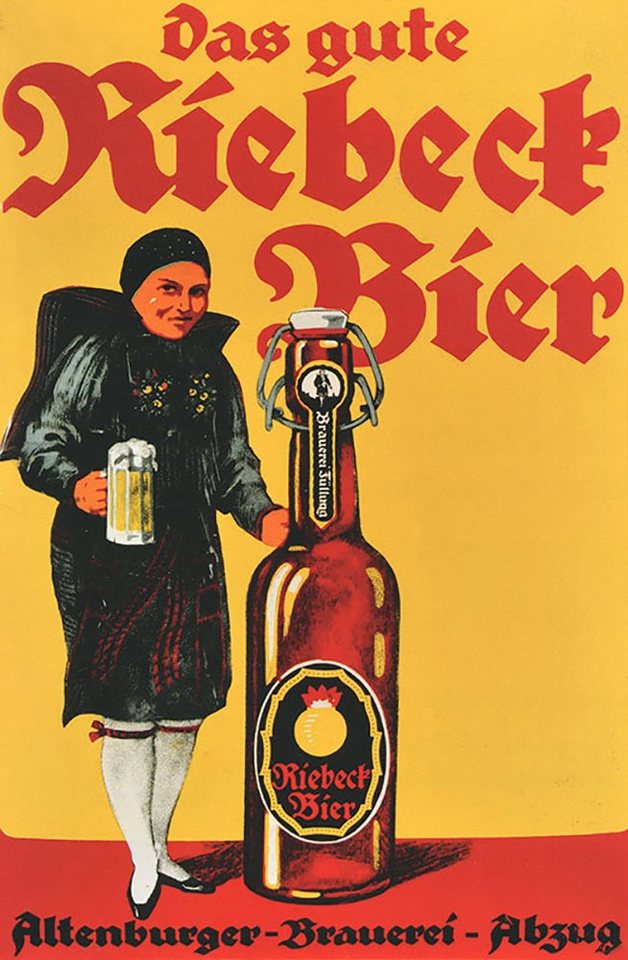 Kunstdruck Riebeck Bier Altenburg Bügelflasche Bier Bierkrug Kunstdruck Reklame A, (1 St) von OTTO