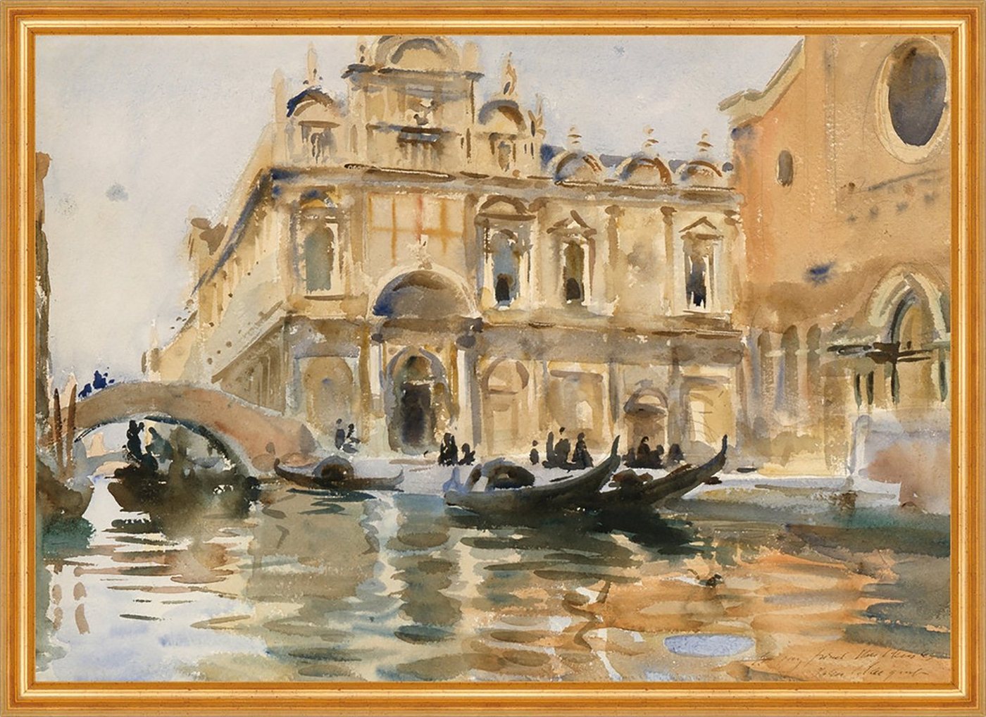 Kunstdruck Rio dei Mendicanti, Venice John Singer Sargent Italien Venedig Gondel, (1 St) von OTTO