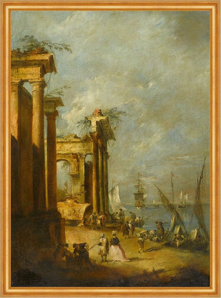 Kunstdruck Roman Ruins Near the Lagoon Francesco Guardi Ruine Rom Italien Schiff, (1 St) von OTTO