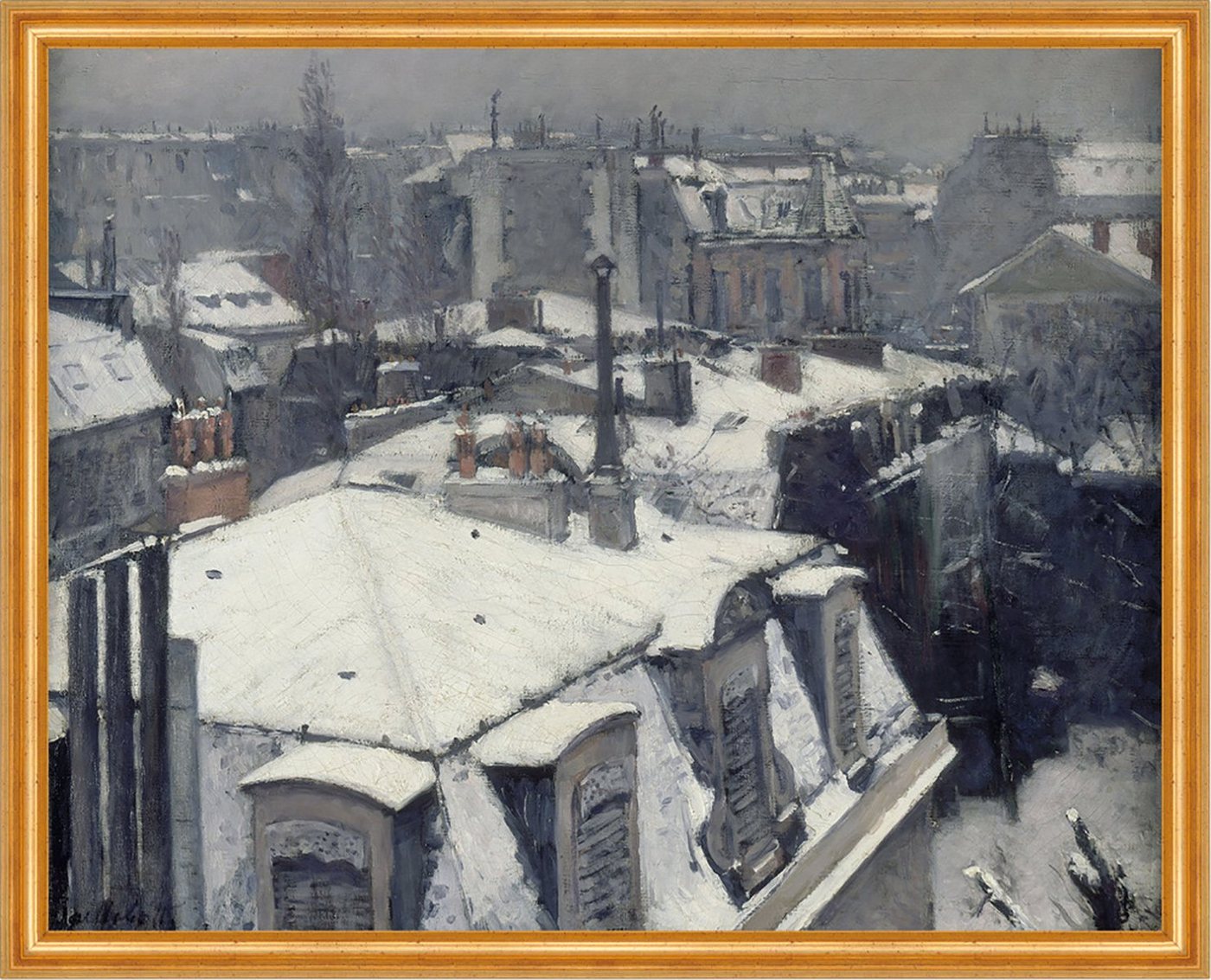 Kunstdruck Rooftops in the Snow, snow effect Gustave Caillebotte Stadt Winter B A, (1 St) von OTTO