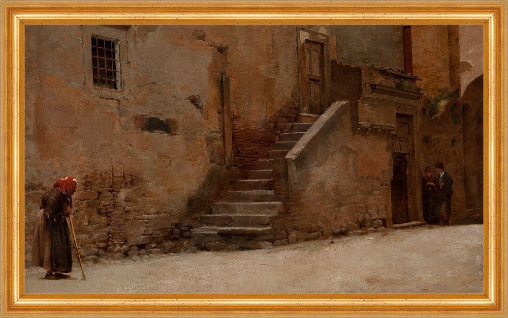 BillerAntik Kunstdruck Rua da Italia Belmiro de Almeida Straße Treppe Steinhaus B A3 00808 Ge, (1 St) von BillerAntik