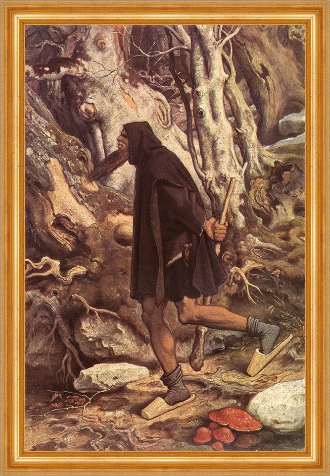 BillerAntik Kunstdruck Rübezahl Moritz von Schwind Natur Wald Wurzel Riese Erzgebirge H A3 01, (1 St) von BillerAntik