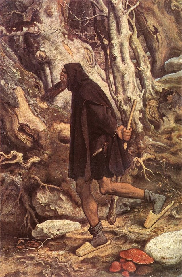 BillerAntik Kunstdruck Rübezahl Moritz von Schwind Natur Wald Wurzeln Riese Erzgebirge H A3 0, (1 St) von BillerAntik