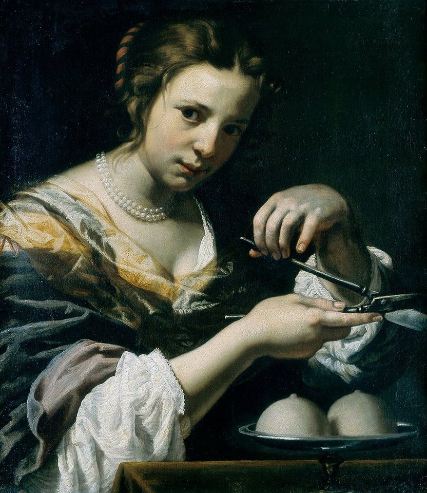 Kunstdruck Saint Agatha Lorenzo Lippi Sankt Heilige Schere Perlenkette Brust B A3, (1 St) von OTTO