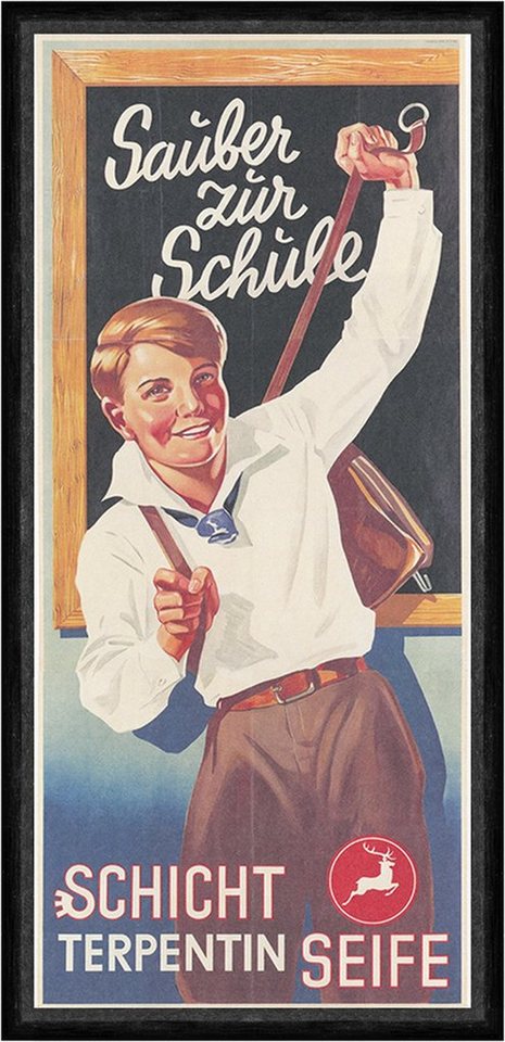 BillerAntik Kunstdruck Schicht Terpentin Seife Knabe Hygiene Plakat Hirsch Kunstdruck Faks_We, (1 St) von BillerAntik