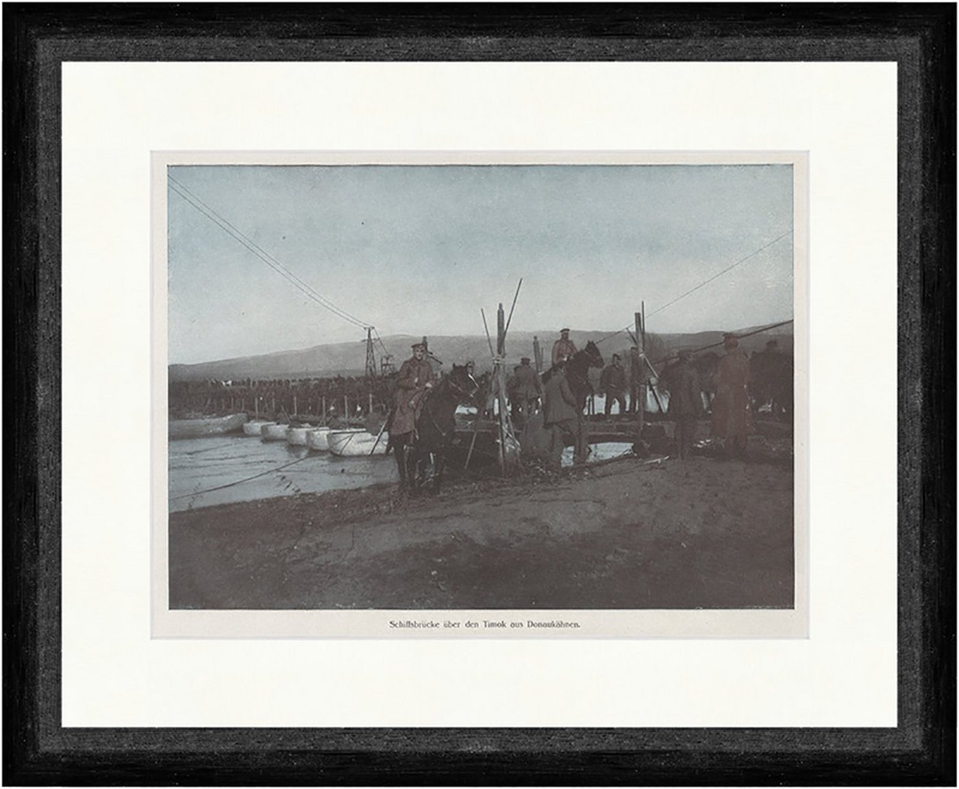 Kunstdruck Schiffsbrücke über den Timok aus Donaukähnen Motor 1916 F_Vintage 0173, (1 St) von OTTO