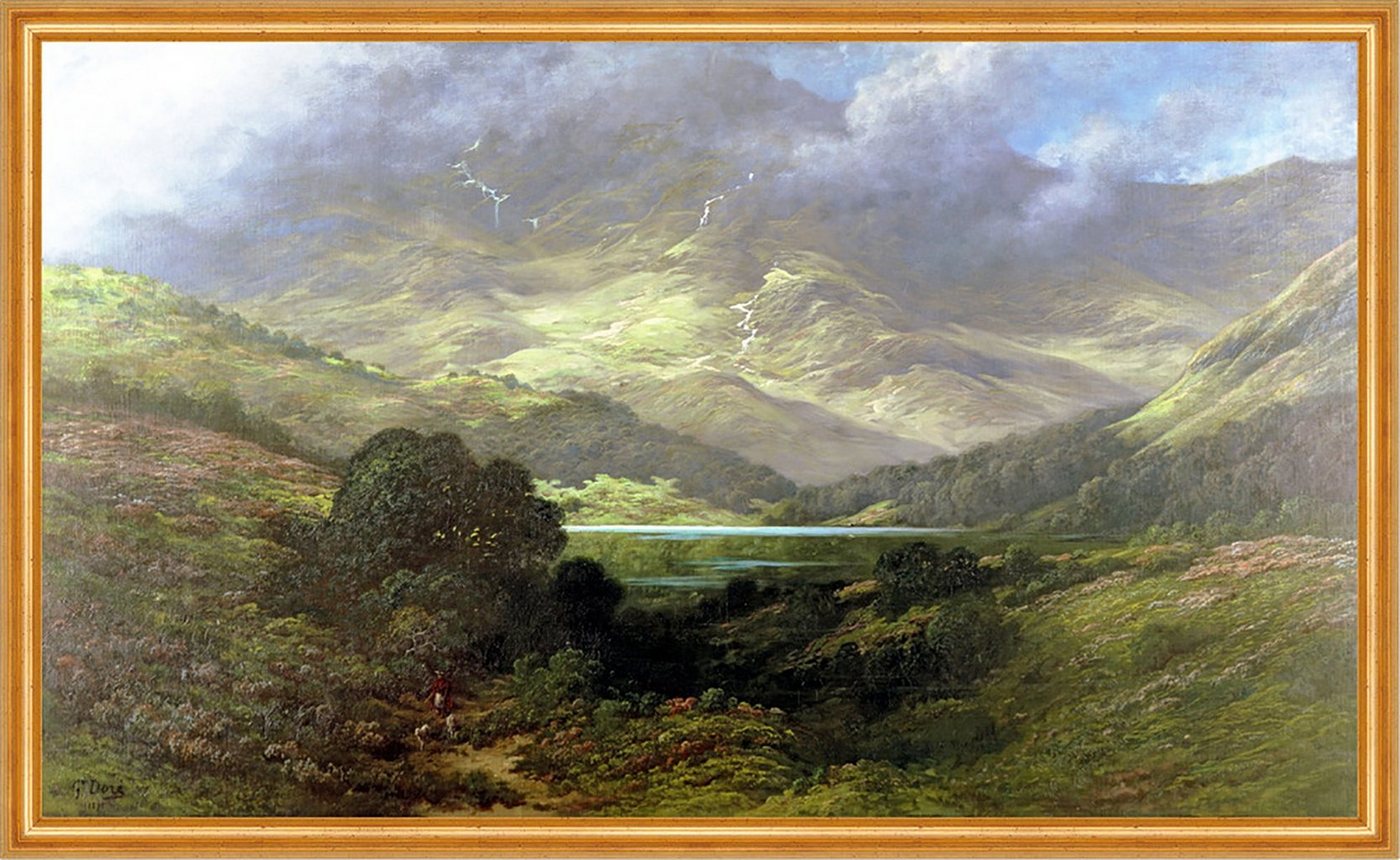 Kunstdruck Scottish Highlands Gustave Dore Schottland See Hochland Hügel Berge B, (1 St) von OTTO