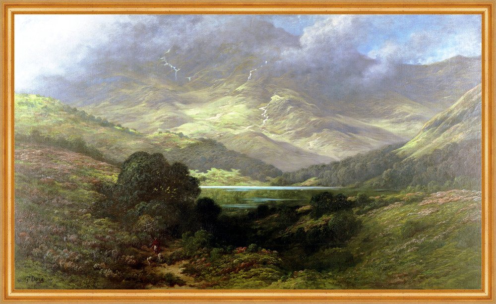 Kunstdruck Scottish Highlands Gustave Dore Schottland See Hochland Hügel Berge B, (1 St) von OTTO