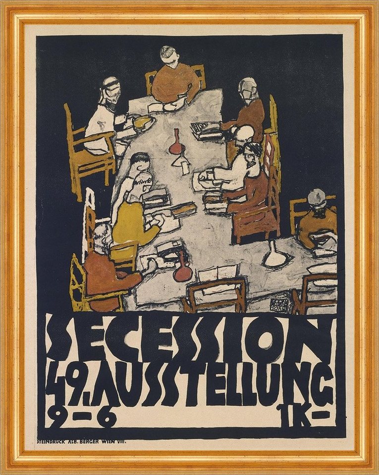 Kunstdruck Secession 49. Exhibition Egon Schiele Plakat Tisch Stühle B A3 01635 G, (1 St) von OTTO