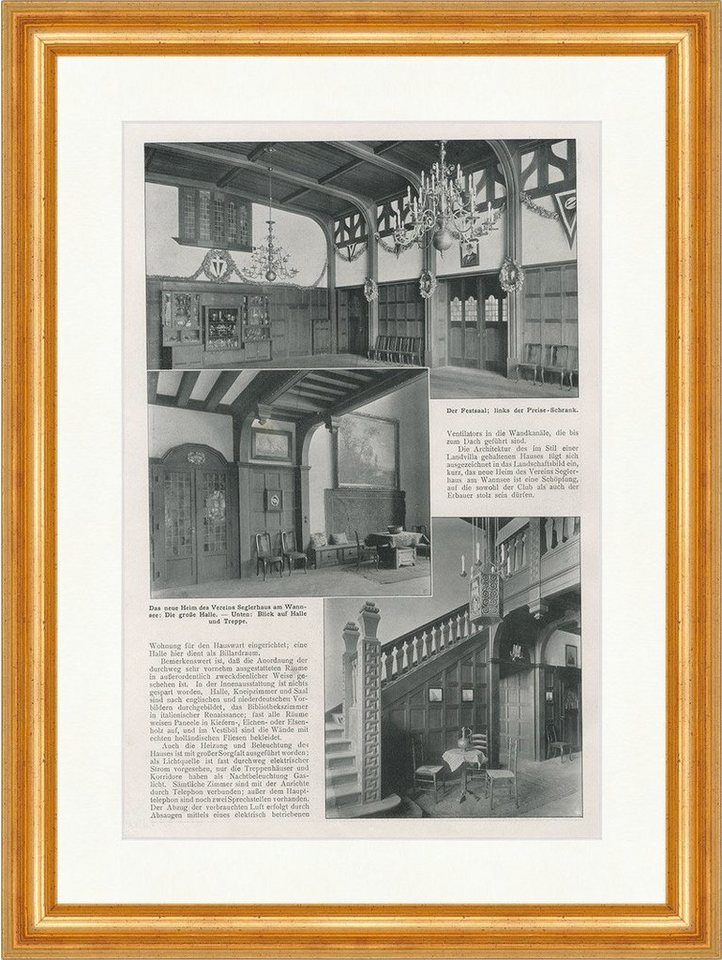 BillerAntik Kunstdruck Segler Haus Wannsee Festsaal Preise Schrank Halle Treppe Leuchter SP 3, (1 St) von BillerAntik