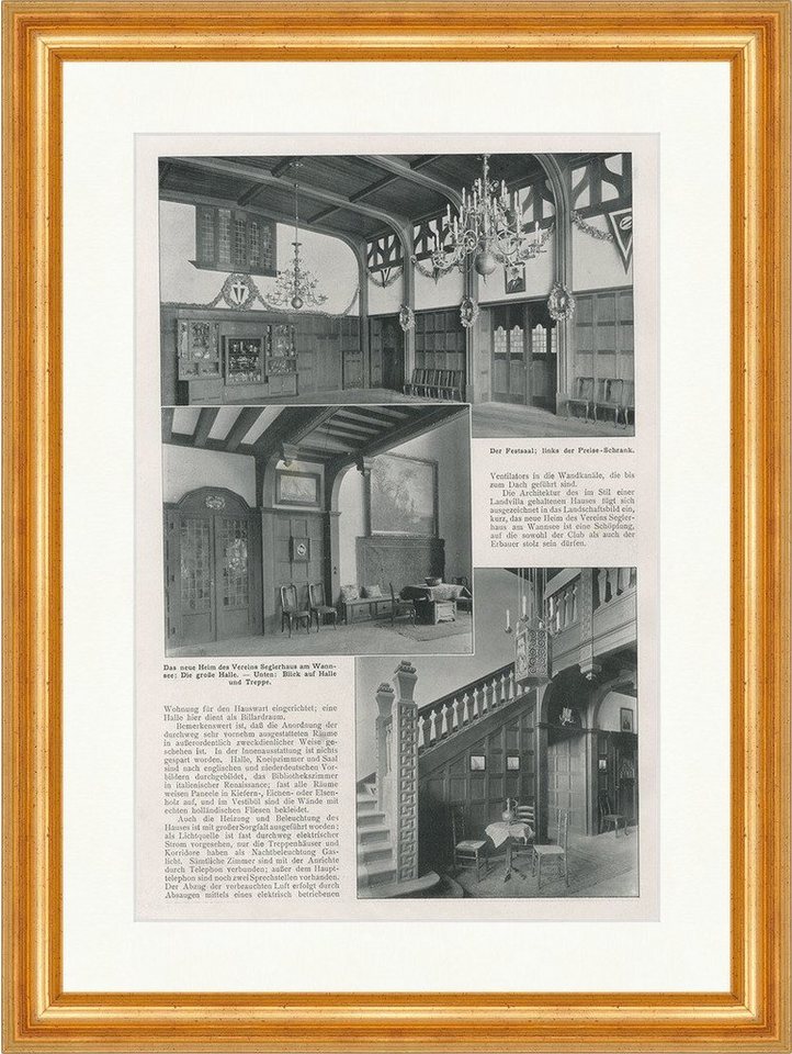 BillerAntik Kunstdruck Segler Haus Wannsee Festsaal Preise Schrank Treppe Faksimile SP 360 Ge, (1 St) von BillerAntik