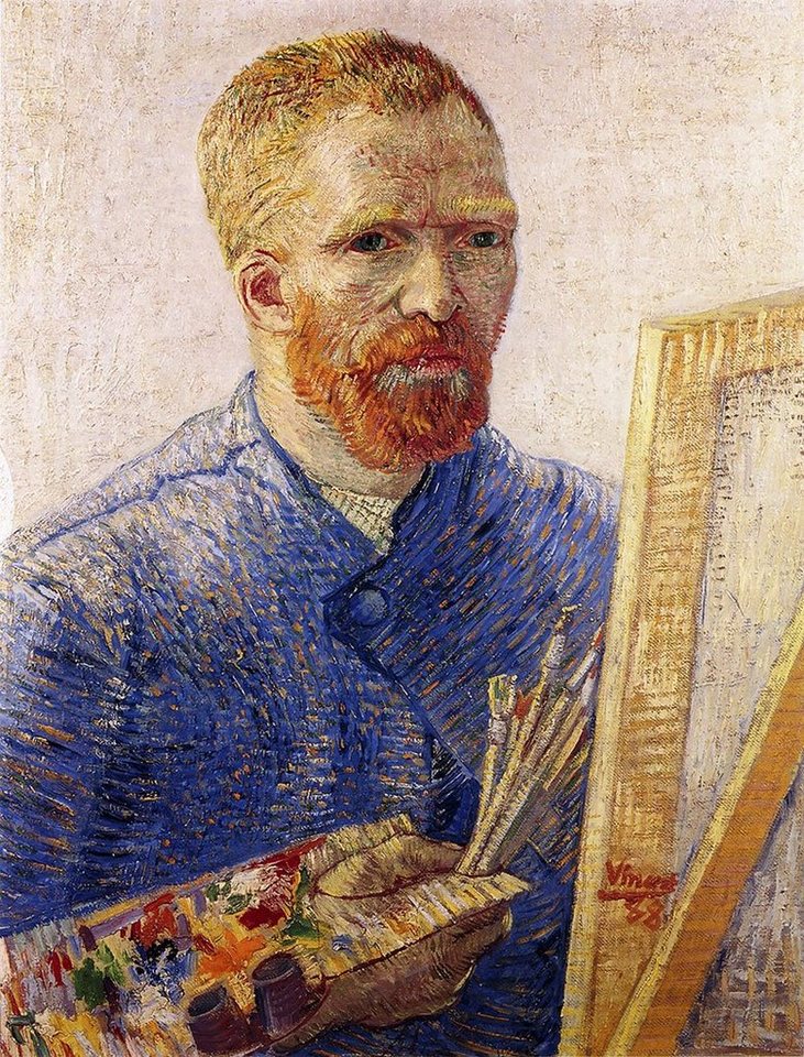BillerAntik Kunstdruck Selbstbildnis vor der Staffelei Pinsel Palette Vincent van Gogh A3 053, (1 St) von BillerAntik