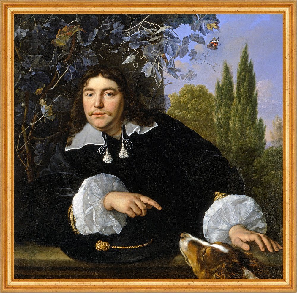 Kunstdruck Self-Portrait Bartholomeus van der Helst holländischer Maler Hund B A2, (1 St) von OTTO