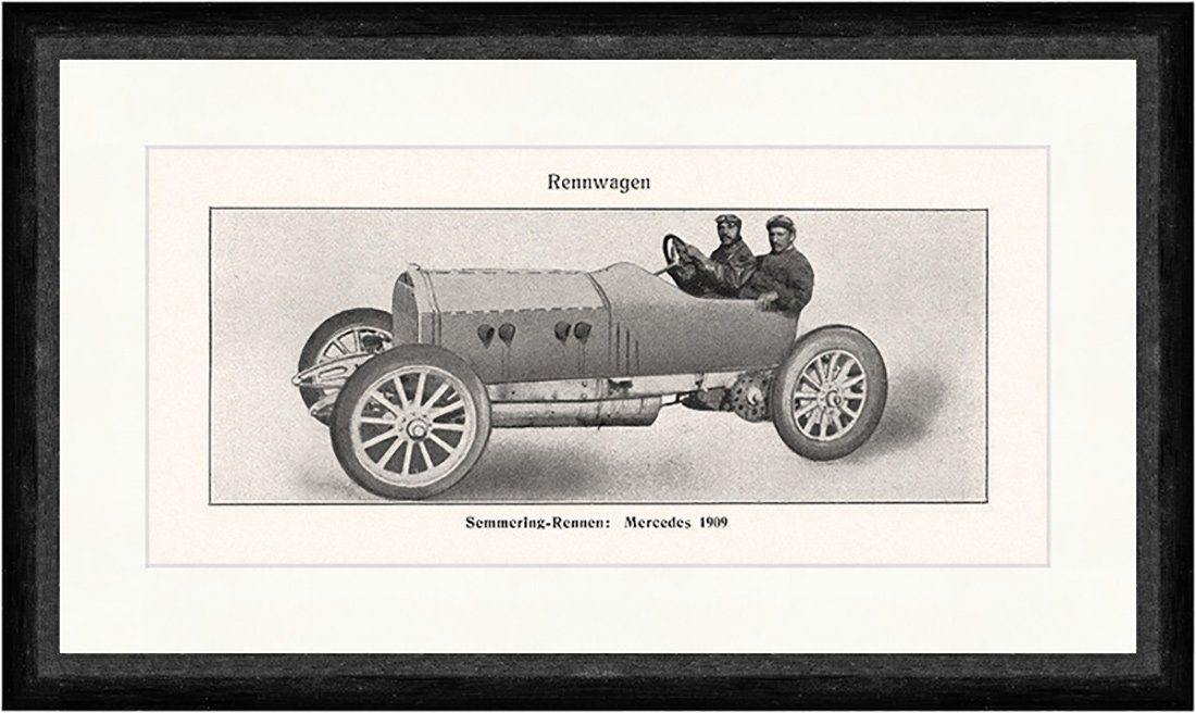 Kunstdruck Semmering Rennen Mercedes 1909 Rennwagen Zweisitzer Faks Sport 044, (1 St) von OTTO