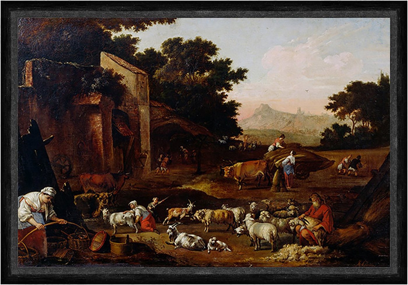 Kunstdruck Sheep Shearing Adam Colonia Schafe Bauern Scheren Wolle Tiere Faks_B, (1 St) von OTTO