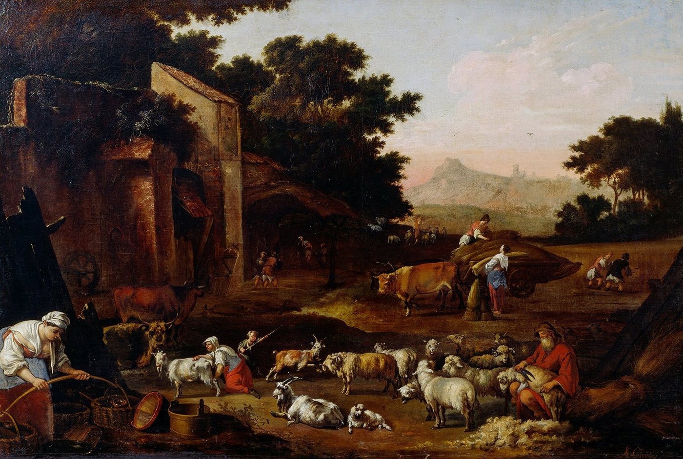 Kunstdruck Sheep Shearing Adam Colonia Schafe Bauern Scheren Wolle Tiere Ziegen B, (1 St) von OTTO