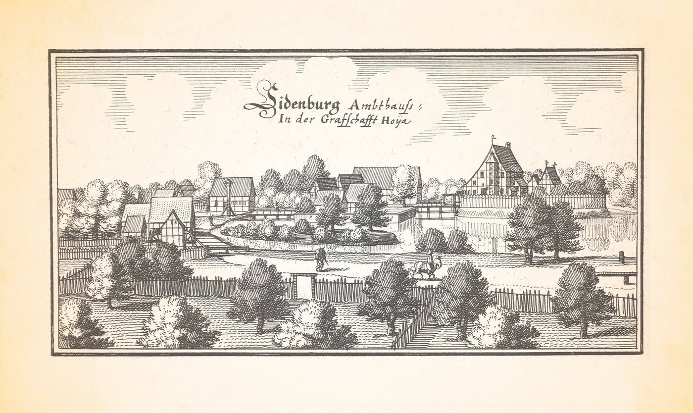 Kunstdruck Siedenburg Amtshaus in der Grafschaft Hoya Schloss Kupferstich Merian, (1 St) von OTTO