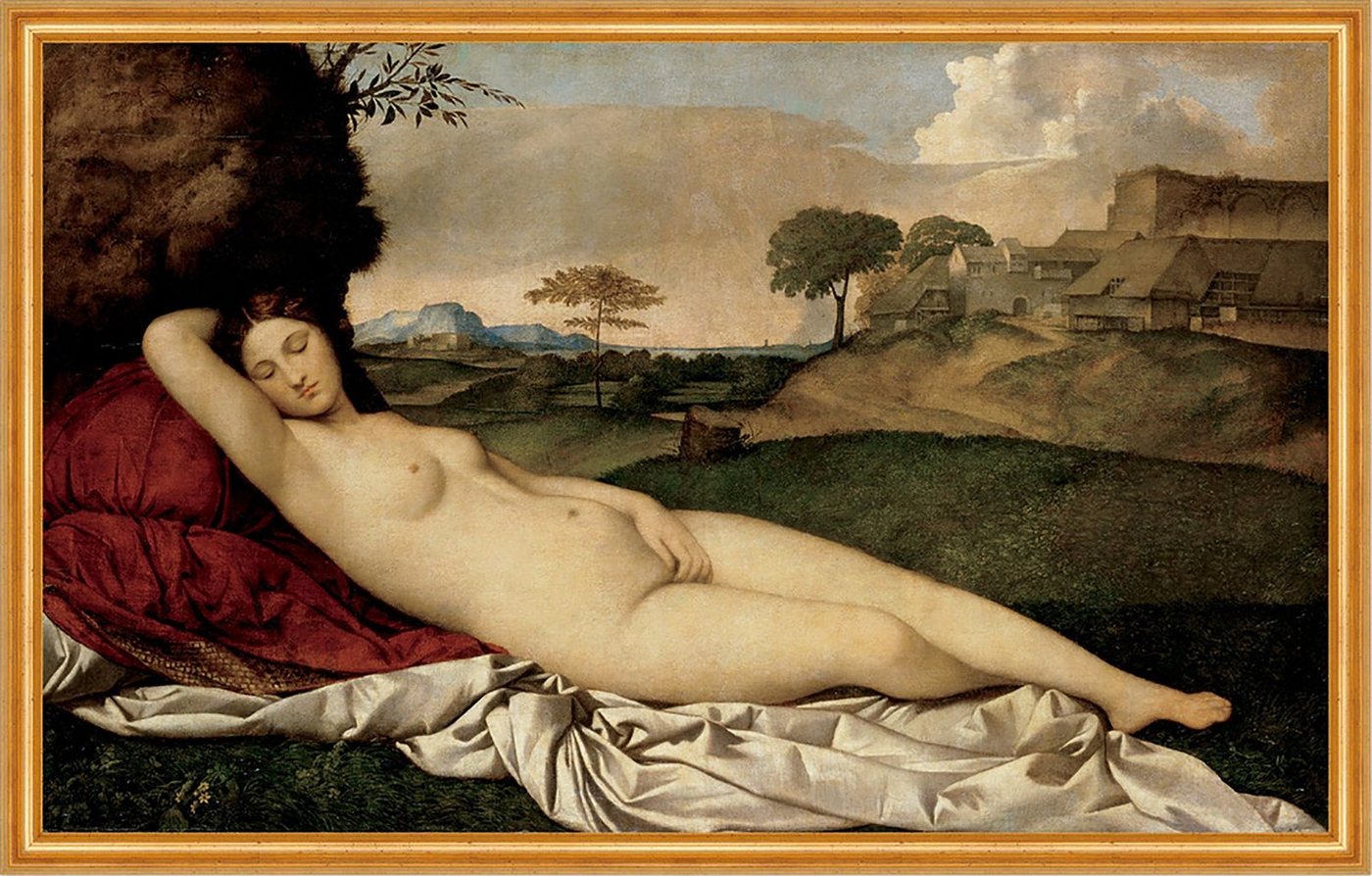 Kunstdruck Sleeping Venus Giorgione Mythologie Göttin Nackt Schlafen Liegen B A1, (1 St) von OTTO