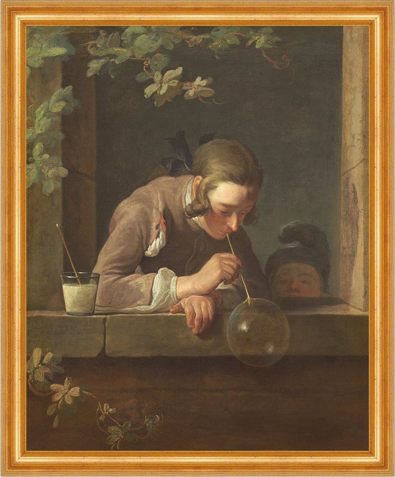 BillerAntik Kunstdruck Soap Bubbles Jean Simeon Chardin Seifenblasen Fenster Kind B A3 02492, (1 St) von BillerAntik