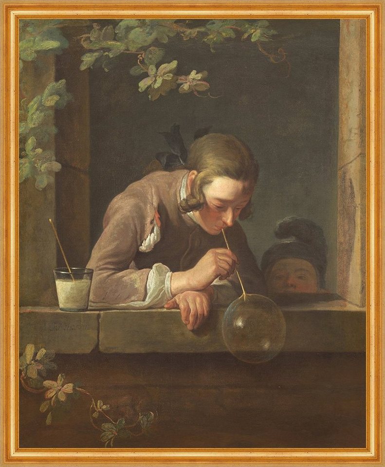 Kunstdruck Soap Bubbles Jean Simeon Chardin Seifenblasen Fenster Kind Strohhalm B, (1 St) von OTTO