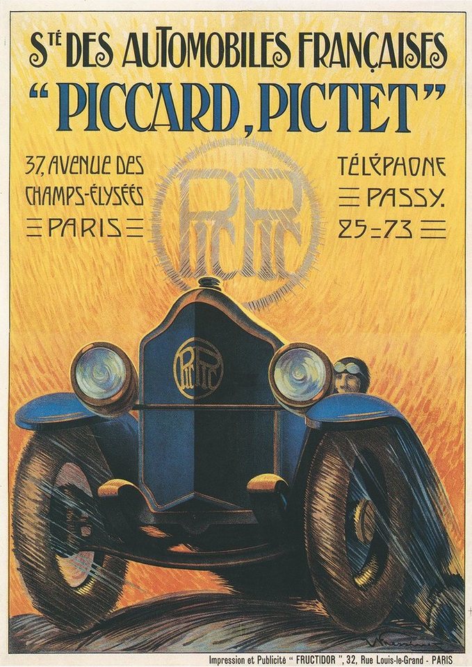 Kunstdruck Society des Automobiles Francaises Piccard Pictet Kunstdruck Werbung 0, (1 St) von OTTO