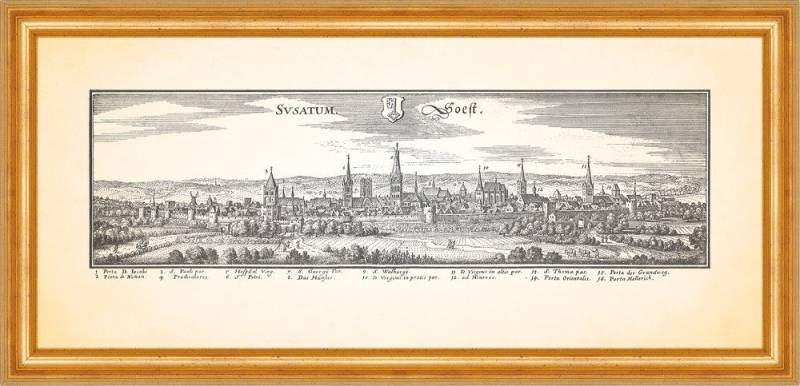 BillerAntik Kunstdruck Soest Soester Börde Burghof Kattenturm Wiesenkirche Teich Merian 0254, (1 St) von BillerAntik
