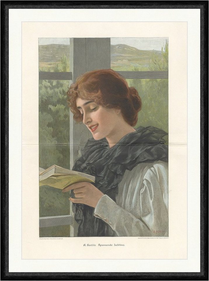 BillerAntik Kunstdruck Spannende Lektüre Beelitz Fenster Coloriert Berge Wimpern Faksimile_C, (1 St) von BillerAntik