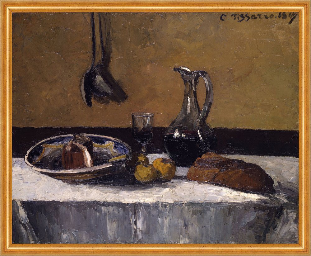 Kunstdruck Still Life Camille Pissarro Stilleben Karaffe Glas Mahl Tisch B A2 009, (1 St) von OTTO