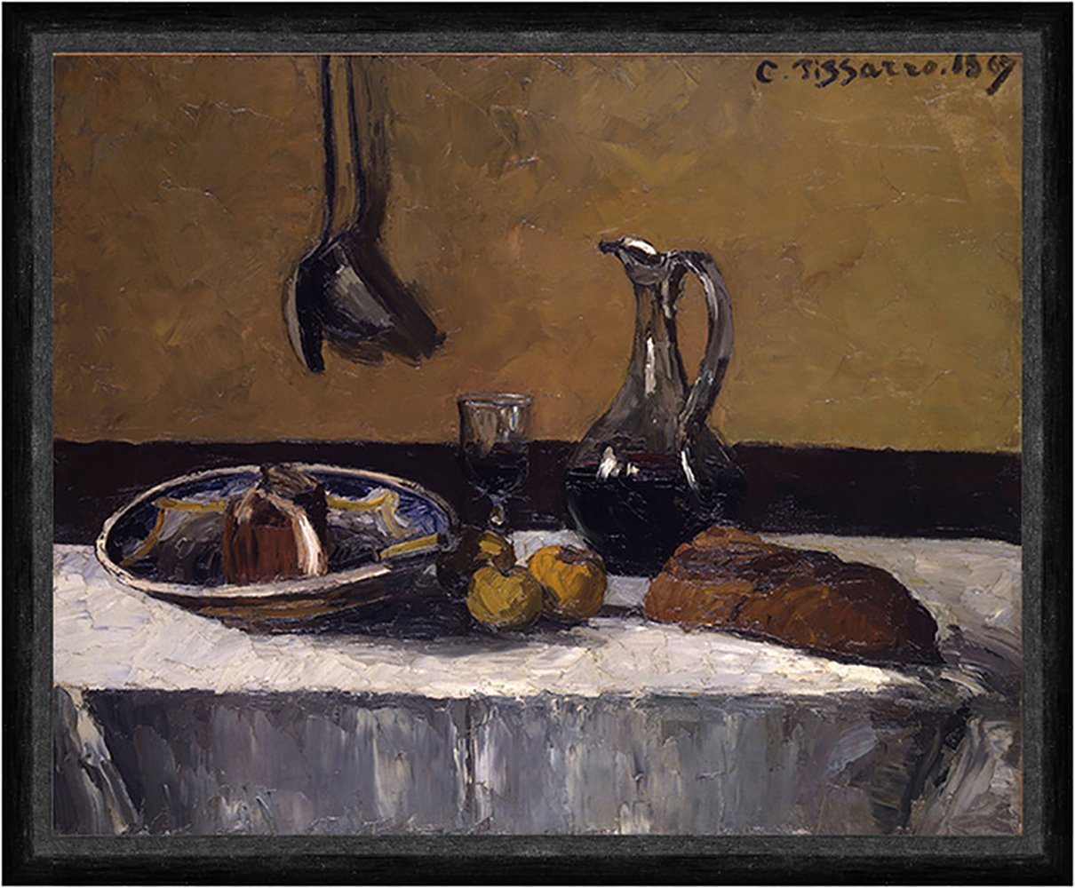 Kunstdruck Still Life Camille Pissarro Stilleben Karaffe Glas Mahl Tisch Faks_B, (1 St) von OTTO