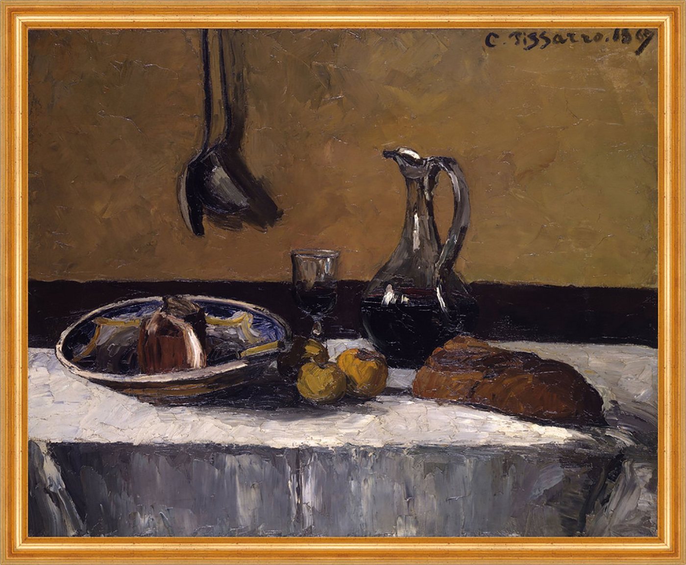 Kunstdruck Still Life Camille Pissarro Stilleben Karaffe Glas Mahl Tisch Schale B, (1 St) von OTTO