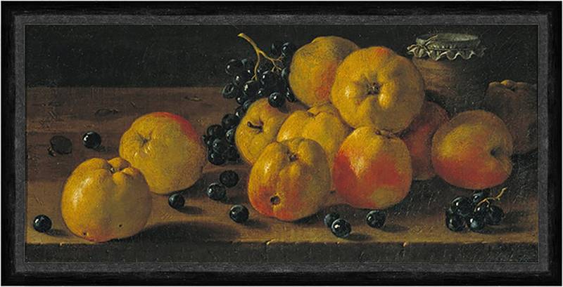 BillerAntik Kunstdruck Still Life with Apples, Grapes and a Pot of Jam Melendez Obst Äpfel Fa, (1 St) von BillerAntik